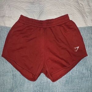 Gymshark red training sweat shorts
